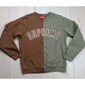 Supreme 18AW Split Color‎ Crewneck Sweatshirt Mens Small 5310ca057284ea1ed5325c